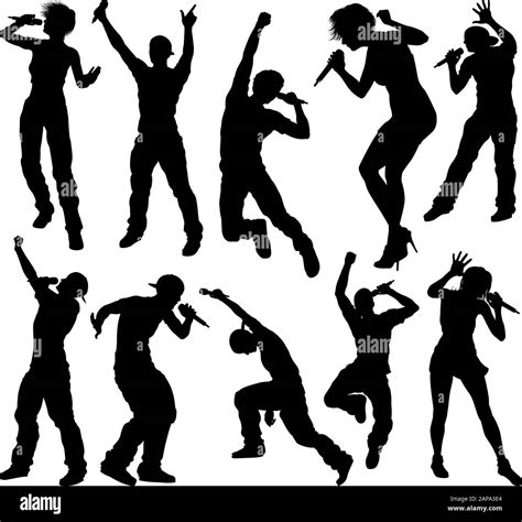 Singers Pop Rock Star Musician Silhouettes Stock Vector Image & Art - Alamy - Rock Star Silhouette