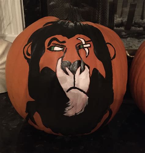 Scar from Lion King painted pumpkin | Lion king fan art, Lion face ...