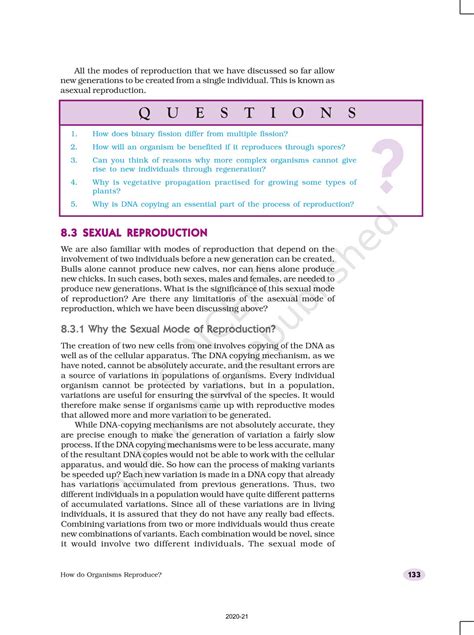 How Do Organisms Reproduce - NCERT Book of Class 10 Science