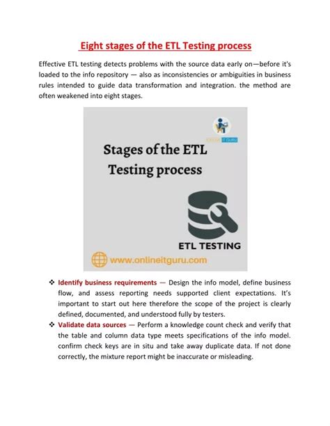 Image result for ETL Testing Process Flow