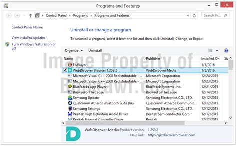 Image result for How to Remove Web Discover Taskbar
