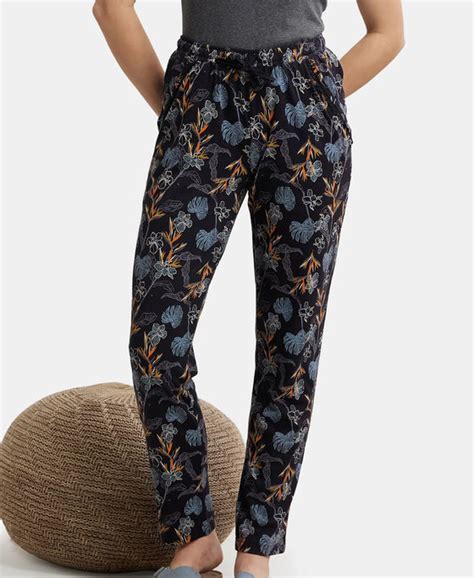 Buy Micro Modal Cotton Relaxed Fit Printed Pyjama with Side Pockets ...