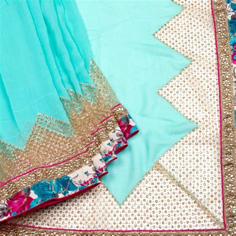Kuberan Sky Blue Georgette Saree – Kuberan Silks