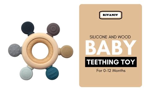 Buy RIVANIV® Baby Teething Toys 2 in 1 for Babies 0-6 6-12 Months Soft ...