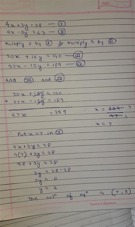 solve the following pair of linear equation by cross multiplication ...