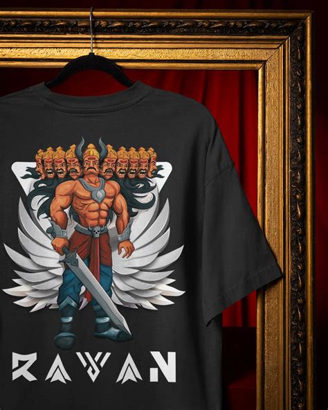 Ravan Ramayana Plus-Size T-Shirt | Mythology Graphic Tee S–7XL | AWBlack
