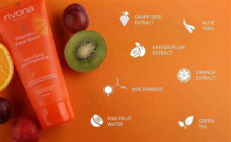 Rivona Naturals Vitamin C Face Wash With Niacinamide & Orange, Kakadu ...