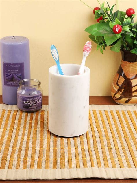 Nikkispride Marble Luxury Tumbler Toothbrush Holder Toothpaste Holder ...