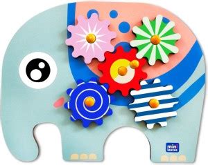 Minileaves Mini Leaves Elephant Wooden Gear Toys-Fine motor skill ...
