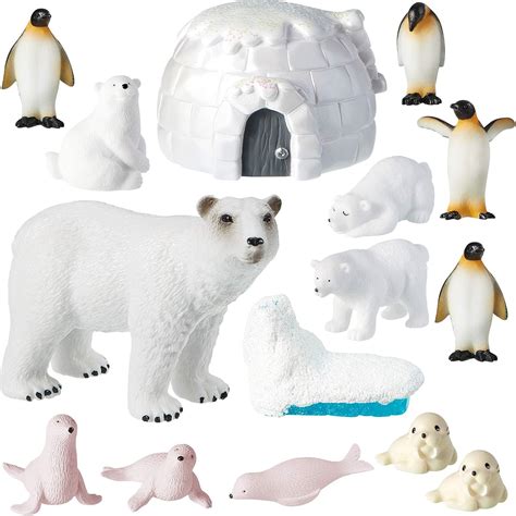 Buy 15 Pieces Polar Animal Figurines Polar Animal Figures Set ...