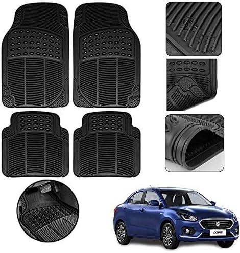 Cabix Car mat | Anti Skid Footmat | Solid Black Universal Fit | 7904 ...