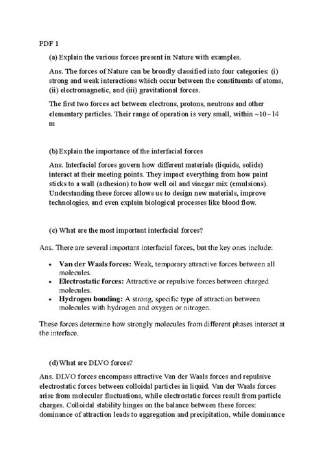 PDF 1 - Omnitrix - PDF 1 (a) Explain the various forces present in ...