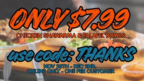 $7.99 Chicken Shawarma or Falafel Bowls , Parsley Modern Mediterranean ...