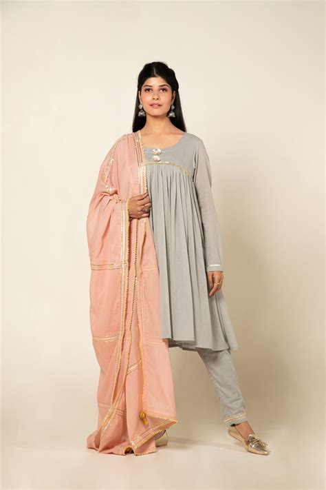 Powder Blue Suhani Kurta Set - omaanajaipur