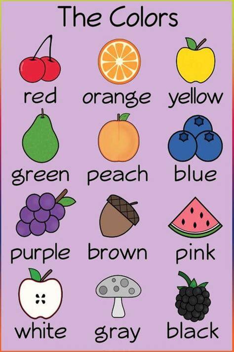 Early Learning Sticker Poster for Toodlers|Fruits|The Colors|Kids ...