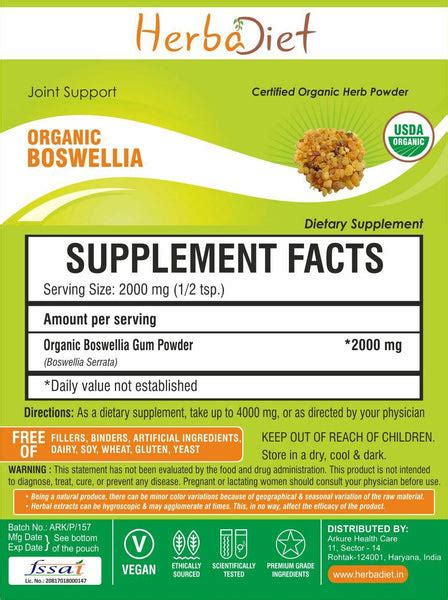 Boswellia Serrata Powder Human Equine Herb Supplement Natural Pain ...