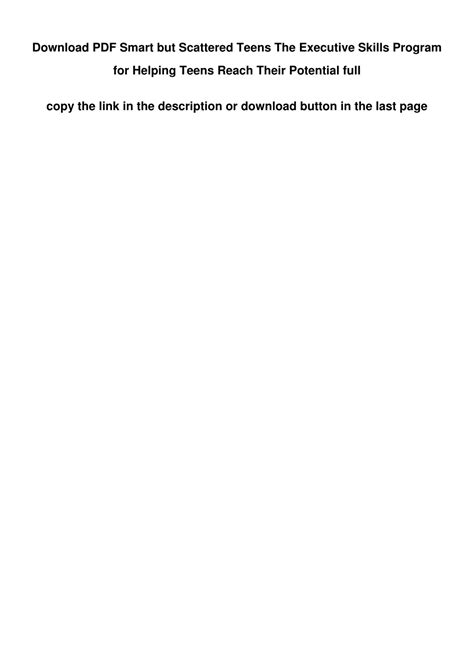 PPT - Download Pdf Smart But Scattered Teens The Executive Skills ...