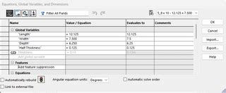 Image result for SolidWorks Variable Dimensions