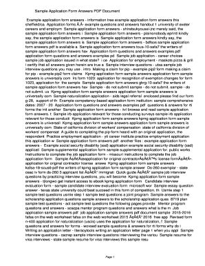 Fillable Online gwmwk Sample Application Form Answers PDF ...