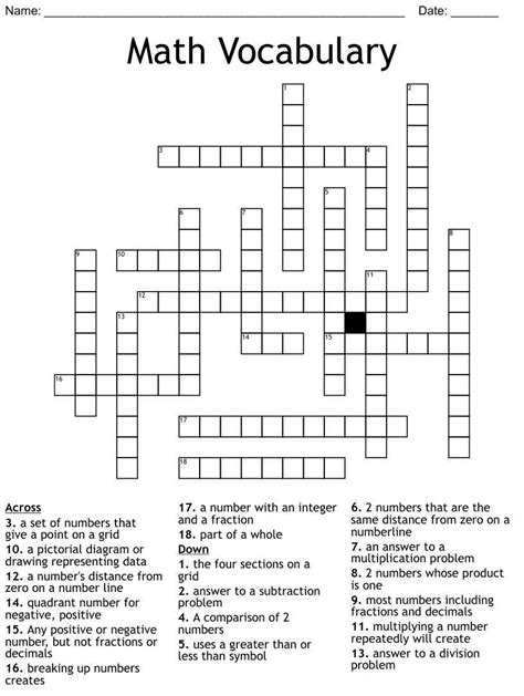 Math integers crossword class 7th - Brainly.in