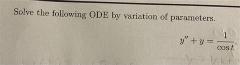 Image result for Variation of Parameters Ode Examples