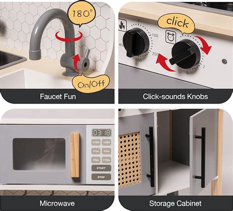 ROBOTIME Wooden Play Kitchen, Kids & Toddlers India | Ubuy