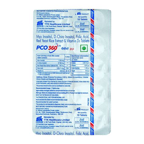 PCO 360 Tablet | Uses, Side Effects, Price | Apollo Pharmacy