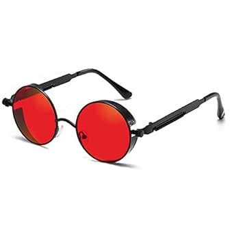 Buy Krectec 1857 Branded Red Lens Black Frame Steampunk Unisex ...