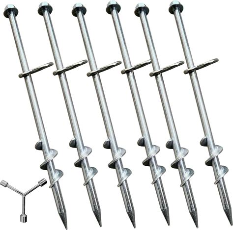 Amazon.com : GELBEKUH 12 Pack Heavy-Duty Ground Anchors Set Earth Anchors with T Handle Hex ...