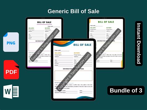 Generic Bill Of Sale Printable | Plan Your Year Easily!