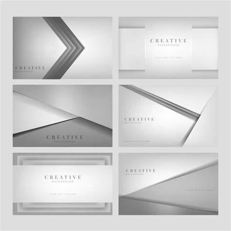 Conjunto de desenhos abstratos criativos em cinza claro | Vetor Grátis