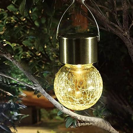 Epyz Solar Light Outdoor Hanging 20 led Jar Light Waterproof Crackle ...