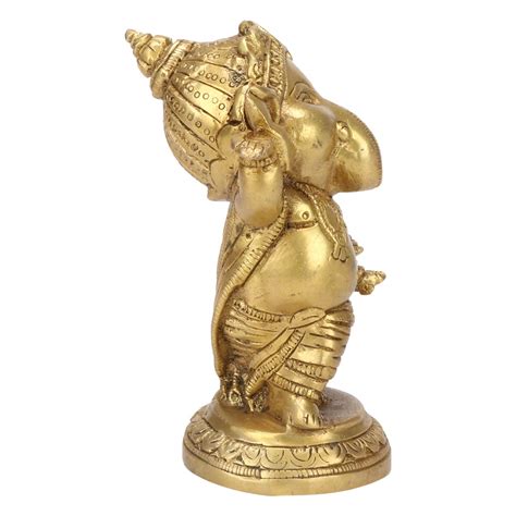 Buy Kartique Brass Lord Baby Ganesha Idol Dancing Showpiece On Round ...