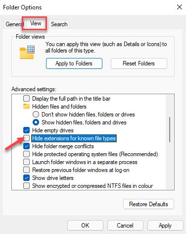 Enable Viewing of File Extensions 的图像结果