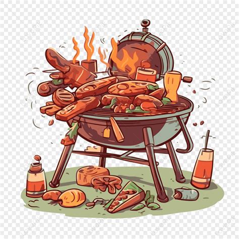 Bbq Clipart Barbecue Grill Is A Bbq Grill With Food Cartoon Vector Free ...