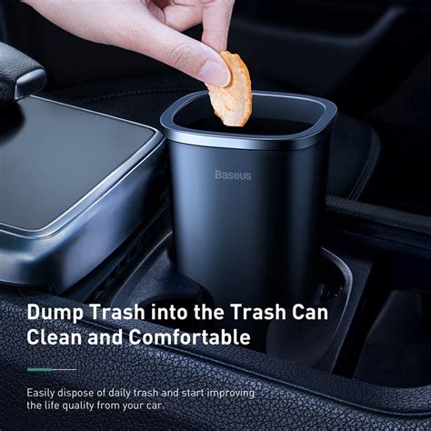Baseus Dust-Free Vehicle-Mounted Trash Can Dustbin for Car (CRLJT-A01 ...
