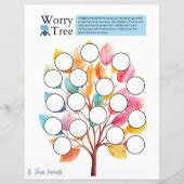 Worry Tree Worksheet - Digital Download | Zazzle