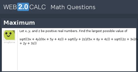 View question - Maximum