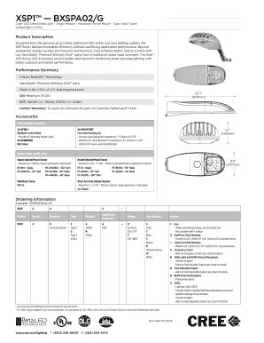 Fillable Online Cree XSP Series LED StreetArea Spec Sheet Cree XSP ...