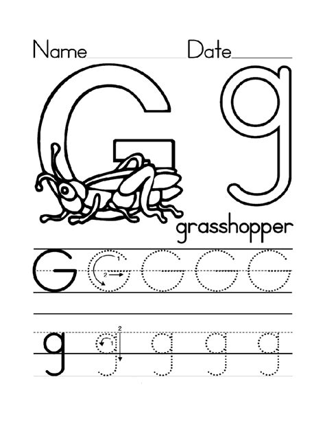 Trace Letter G Worksheets | Activity Shelter