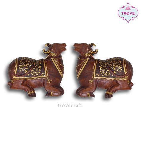Carved Wooden Wall Pichwai Cow – Trove Craft India