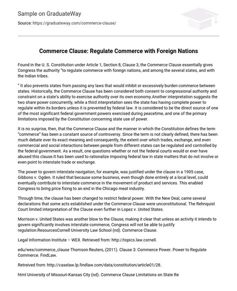 Image result for Commerce Clause Explained
