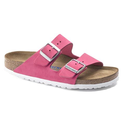 BIRKENSTOCK Arizona Soft Footbed Nubuck Leather Sandal - Fuchsia Tulip ...