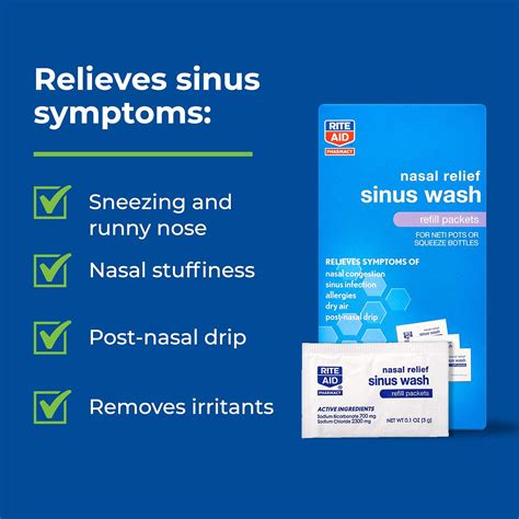 Rite Aid Sinus Wash Refill, Individually Wrapped Saline Packets - 100 Count | Sinus Rinse Refill ...