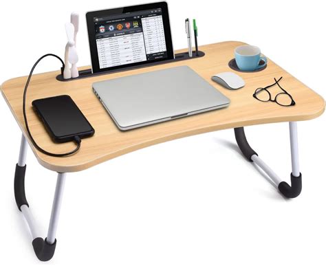 Slendor Laptop Desk Foldable Bed Table Folding Breakfast Tray Portable ...
