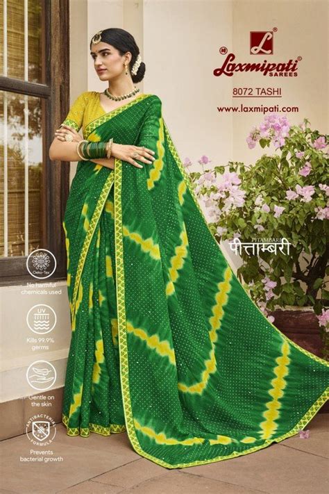 Laxmipati Pitambari 8072 Green Chiffon Saree – SANSKAR
