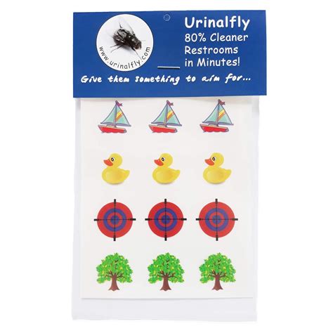 Urinal Fly Toilet Stickers, 12 Pack, Potty Targets-Duck,Boat,Tree ...