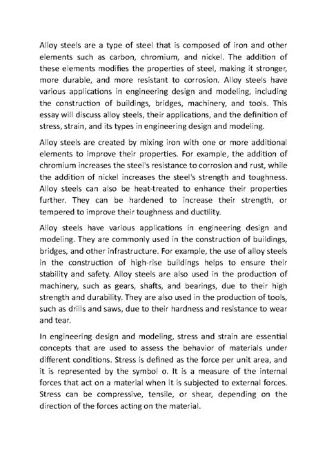 Alloy steels their applications, definition of stress, strain and its ...