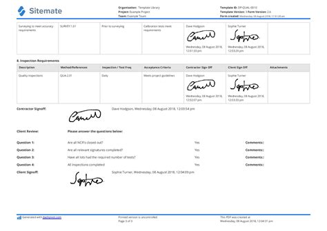 Image result for Inspection Test Plan Sample