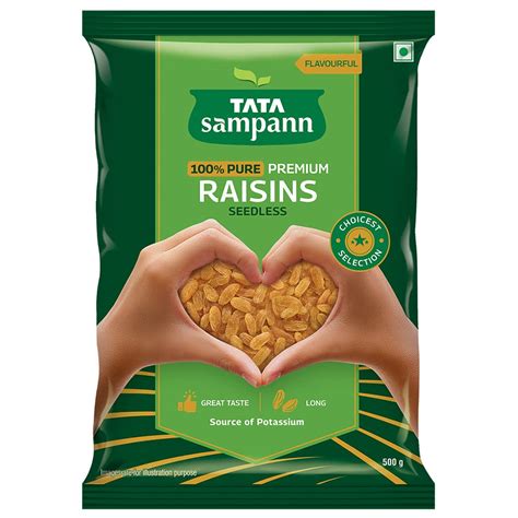 Tata Sampann 100% Pure Premium Raisins Seedless, 500g : Amazon.in ...